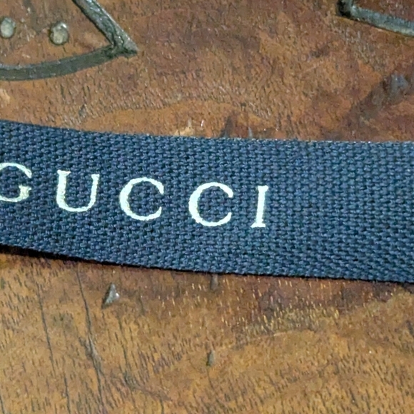 Gucci 85" Silver Classic Navy Logo Authentic Ribbon - Picture 3 of 3